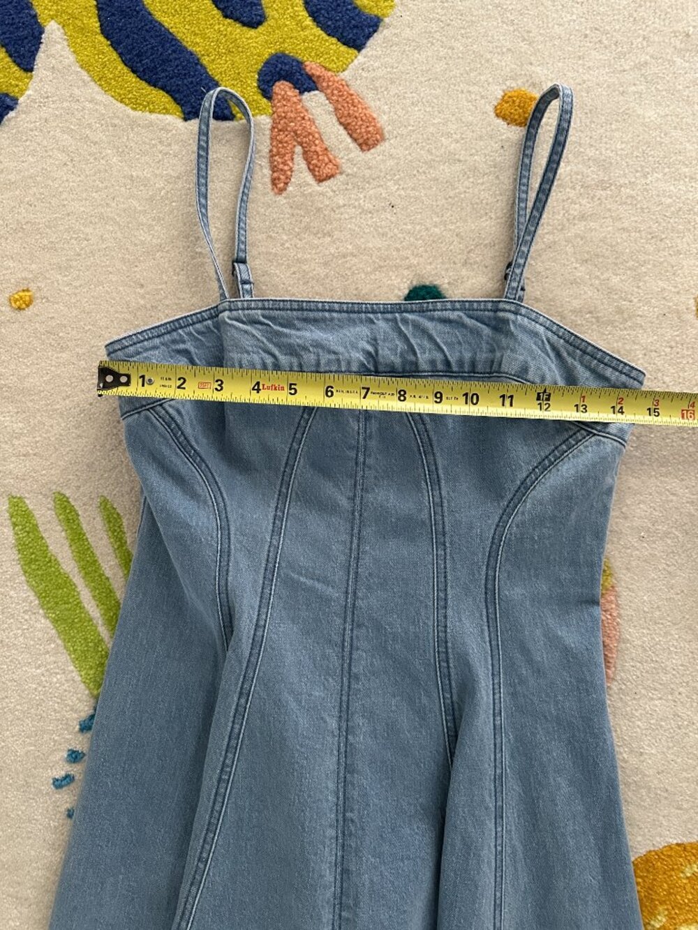 Anthropologie Pilcro Square Neck Seamed Chambray Midi Dress Small NWT - Picture 7 of 13